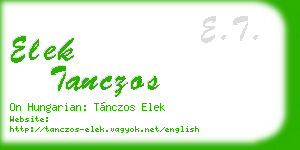 elek tanczos business card